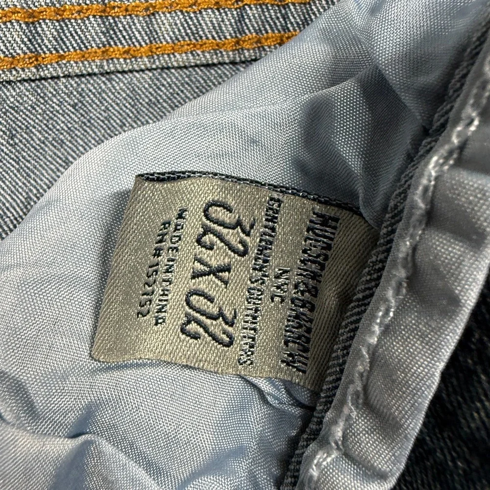 Hudson & Barrow Jeans Mens 32x32 Blue Slim Stretch Denim Straight Leg Casual Pan